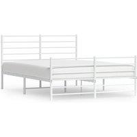 Berkfield Home Metal Bed Frame with Headboard & Footboard White 160x200 cm