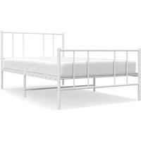 Berkfield Home Metal Bed Frame with Headboard & Footboard White 100x190 cm