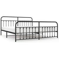 Berkfield Home Metal Bed Frame with Headboard & Footboard Black 193x203 cm