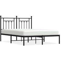 Berkfield Home Metal Bed Frame with Headboard Black 140x190 cm
