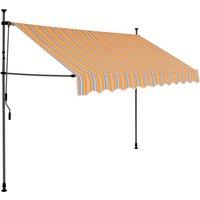 Berkfield Home Manual Retractable Awning with LED 300 cm Yellow & Blue