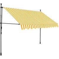Berkfield Home Manual Retractable Awning with LED 300 cm White & Orange