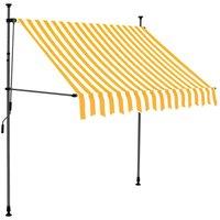 Berkfield Home Manual Retractable Awning with LED 150 cm White & Orange