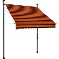Berkfield Home Manual Retractable Awning with LED 150 cm Orange & Brown
