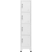 Berkfield Home Locker Cabinet with 4 Compartments 38x45x180 cm in Grey | Size: 38 x 45 x 180 cm