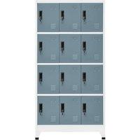 Berkfield Home Locker Cabinet Light Grey & Dark Grey 90x45x180 cm Steel | Size: 90 x 45 x 180 cm