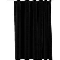 Berkfield Home Linen-Look Blackout Curtains with Hooks Black 290x245 cm
