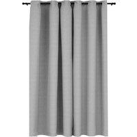 Berkfield Home Linen-Look Blackout Curtains with Grommets Grey 290x245cm | Size: 290x245 cm
