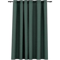 Berkfield Home Linen-Look Blackout Curtains with Grommets Green 290x245cm | Size: 290x245 cm