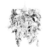 Berkfield Home Leaves Paillette Pendant Chandelier Lamp 21, 5 x 30 cm Silver
