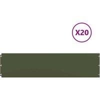 Berkfield Home Lawn Edgings 20 pcs Olive Green 25x103 cm Cold-rolled Steel