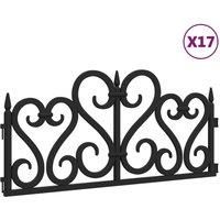 Berkfield Home Lawn Edgings 17 pcs Black 10 m PP
