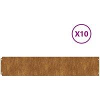 Berkfield Home Lawn Edgings 10 pcs 20x103 cm Flexible Corten steel in Brown