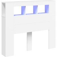 Berkfield Home LED Headboard White 120x18.5x103.5 cm Engineered Wood