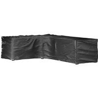 Berkfield Home L-Shaped Garden Furniture Covers 2 pcs 18 Eyelets 220x285x80 cm in Black | Size: 220 x 285 x 80 cm