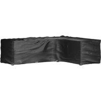 Berkfield Home L-Shaped Garden Furniture Covers 2 pcs 16 Eyelets 260x210x80 cm in Black | Size: 260 x 210 x 80 cm