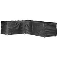 Berkfield Home L-Shaped Garden Furniture Covers 2 pcs 16 Eyelets 210x260x80 cm in Black | Size: 210 x 260 x 80 cm