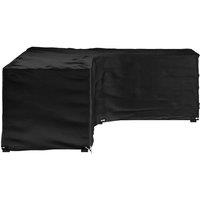 Berkfield Home L-Shaped Garden Furniture Cover 16 Eyelets 260x210x80 cm in Black | Size: 260 x 210 x 80 cm