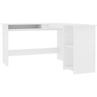 Berkfield Home L-Shaped Corner Desk White 120x140x75 cm Engineered Wood | Size: 120 x 140 x 75 cm