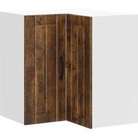 Berkfield Home Kitchen Wall Corner Cabinet Lucca Smoked Oak Engineered Wood in Brown