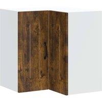 Berkfield Home Kitchen Wall Corner Cabinet Kalmar Smoked Oak Engineered Wood in Brown