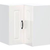 Berkfield Home Kitchen Wall Corner Cabinet Kalmar High Gloss White Engineered Wood
