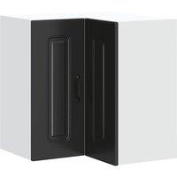 Berkfield Home Kitchen Wall Corner Cabinet Kalmar Black Engineered Wood