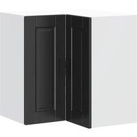 Berkfield Home Kitchen Wall Corner Cabinet "Porto" Black Engineered Wood