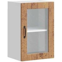 Berkfield Home Kitchen Wall Cabinet with Glass Door Porto Old Wood in Brown