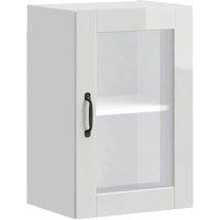 Berkfield Home Kitchen Wall Cabinet with Glass Door Porto High Gloss White