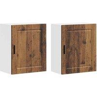 Berkfield Home Kitchen Wall Cabinets 2 pcs Porto Old Wood Engineered Wood in Brown