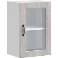 Berkfield Home Kitchen Wall Cabinet with Glass Door Porto Grey Sonoma