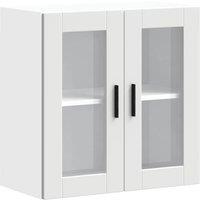Berkfield Home Kitchen Wall Cabinet with Glass Door Porto White