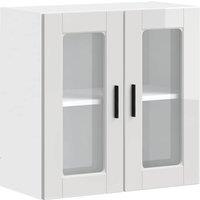 Berkfield Home Kitchen Wall Cabinet with Glass Door Porto High Gloss White