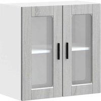 Berkfield Home Kitchen Wall Cabinet with Glass Door Porto Grey Sonoma