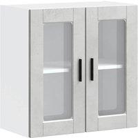 Berkfield Home Kitchen Wall Cabinet with Glass Door Porto Concrete Grey