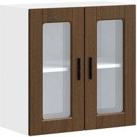 Berkfield Home Kitchen Wall Cabinet with Glass Door Porto Brown Oak