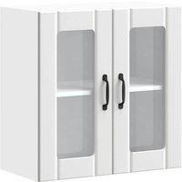 Berkfield Home Kitchen Wall Cabinet with Glass Door Lucca White Engineered Wood