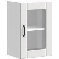Berkfield Home Kitchen Wall Cabinet with Glass Door Lucca White