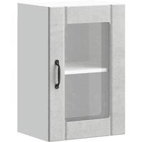 Berkfield Home Kitchen Wall Cabinet with Glass Door Lucca Concrete Grey
