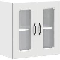 Berkfield Home Kitchen Wall Cabinet with Glass Door Kalmar White Engineered Wood