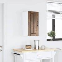 Berkfield Home Kitchen Wall Cabinet Lucca Smoked Oak Engineered Wood in Brown