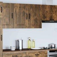 Berkfield Home Kitchen Wall Cabinet Kalmar Smoked Oak Engineered Wood in Brown