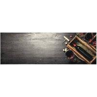 Berkfield Home Kitchen Rug Washable Wine Bottle 60x180 cm Velvet in Grey