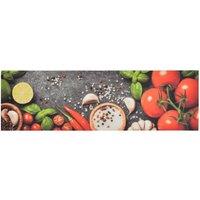 Berkfield Home Kitchen Rug Washable Vegetables 45x150 cm Velvet