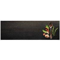 Berkfield Home Kitchen Rug Washable Spices 60x180 cm Velvet in Black