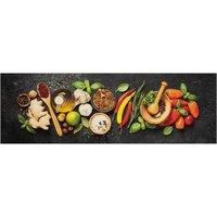 Berkfield Home Kitchen Rug Washable Spices 60x180 cm Velvet in Black