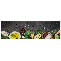 Berkfield Home Kitchen Rug Washable Spices 45x150 cm Velvet in Grey