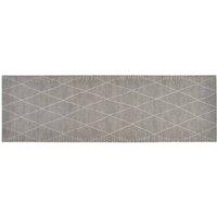 Berkfield Home Kitchen Rug Washable Rhombus 60x180 cm Velvet in Grey