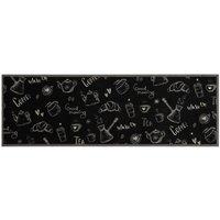 Berkfield Home Kitchen Rug Washable Morning Black 60x180 cm Velvet